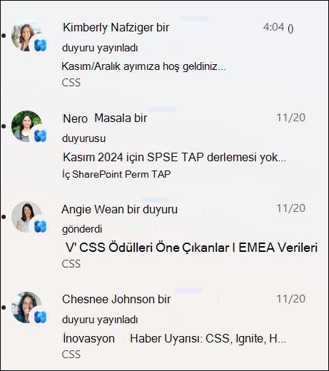haber bildirimleri listesinin ekran görüntüsü