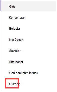 Dikey gezinti menüsü.