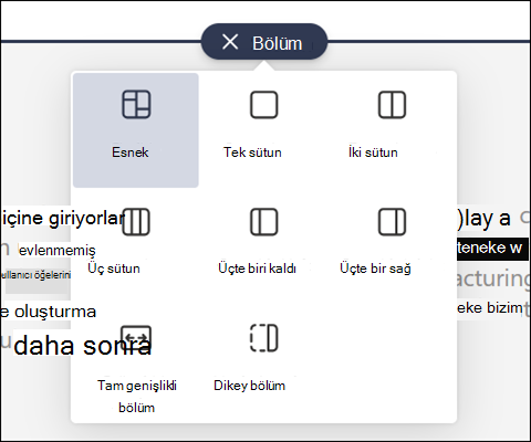 Esnek bölümlü yeni bölüm araç kutusu