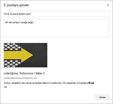 Bu Haber gönderisini e-postayla gönder seçeneğinin ekran görüntüsü.