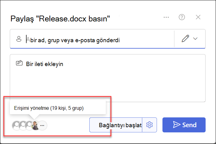 Paylaşılan listesinin ekran görüntüsü