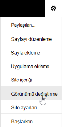 Görünümü değiştir seçeneğinin vurgulandığı Ayarlar menüsü