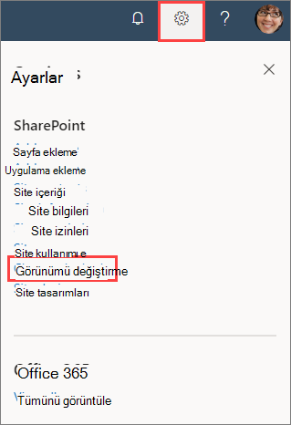 Site ayarları bölmesinin resmi