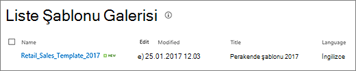 Liste şablonu sayfası