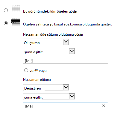 [Me] kullanan filtreler