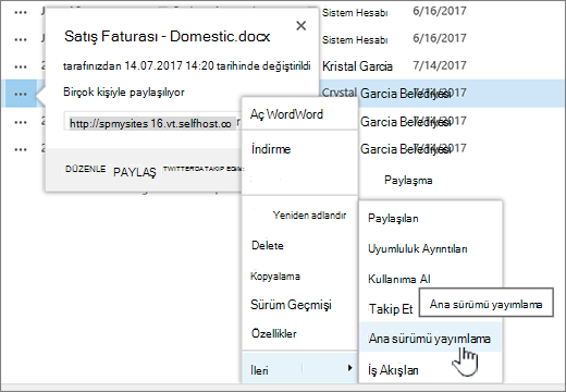 Ana Sürüm Yayımla'ya tıklayın
