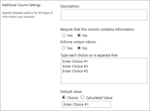 Görev sonucu sütunu seçimleri