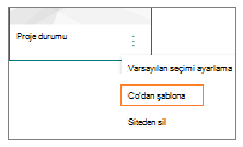 Şablon menü öğesine git