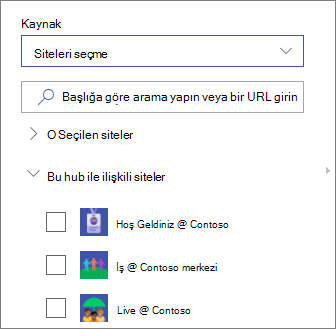 Siteleri seçme