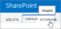 Kitaplık ve şeritte gözat sekmesi