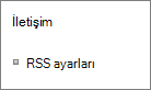 Liste iletişimi (RSS) ayarları