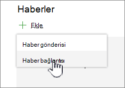 Haberler web bölümünden Haber bağlantısı ekleme