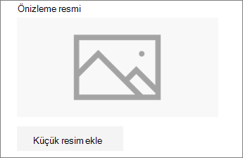 Resmi eklemek veya düzenlemek için Küçük resim ekle'yi veya Değiştir'i tıklatın