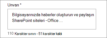 Haber öğesi için başlık ekleme