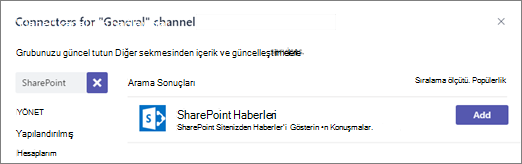 Haber bağlayıcısı iletişim kutusu