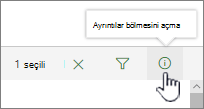 Ayrıntılar bölmesini aç düğmesi vurgulanmış