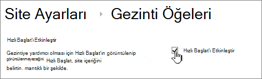 Hızlı Başlat menüsünün işaretini kaldırın