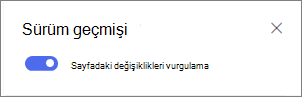Sayfada sürüm farklılıklarını göstermek için geçiş yapın