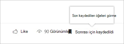 Son kaydedilen öğeler panelini görmek için tıklayın