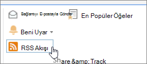 RSS uyarısının vurgulandığı Kitaplık sekmesi