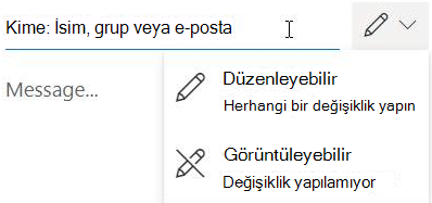 Alıcılara düzenleme veya salt okuma izni vermek için kalem simgesini seçin.