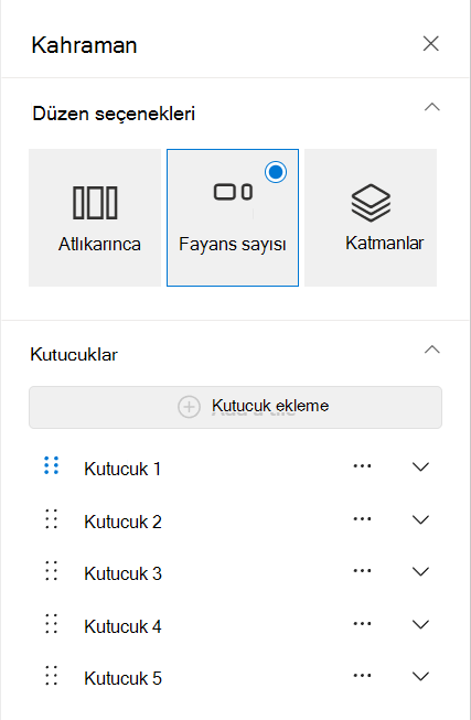 Yeni kutucuklar