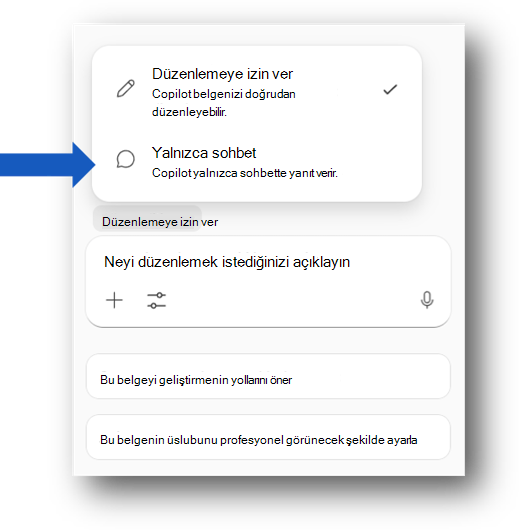 Copilot ChatYalnızca Copilot Chat yanıtları.