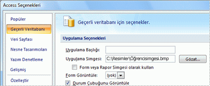 Uygulamaya özel simge ekleme