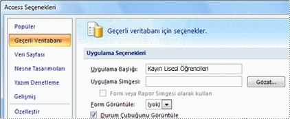 Uygulamaya özel başlık ekleme