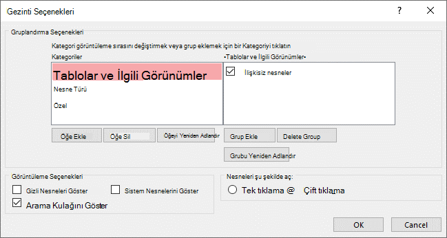 Varsayılan özel kategori