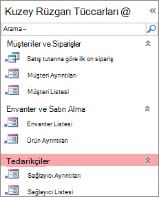 Northwind Traders için özel gezinti