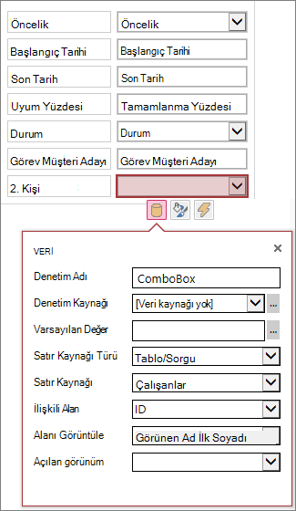 Birleşik liste kutusu denetiminin diğer özellikleri