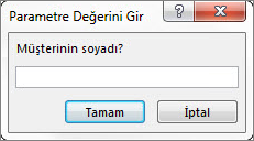 Parametre değerini girin
