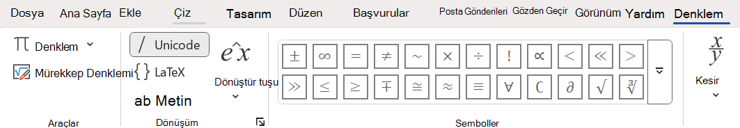 Word belgesinde Unicode dönüştürme modu.