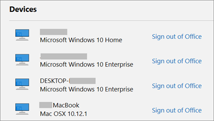 Windows ve Mac cihazlarıyla account.Microsoft.com'daki Office oturumunu kapat bağlantısını gösterir