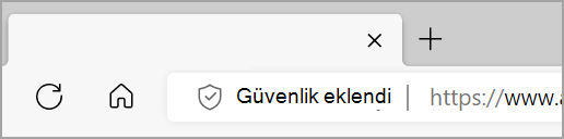 Bir web sitesi için gelişmiş güvenlik etkinleştirildiğinde Microsoft Edge adres çubuğunun soluna güvenlik görüntüleri eklendi.