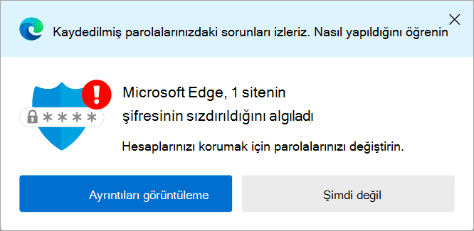 Sızdırılan parola uyarısı