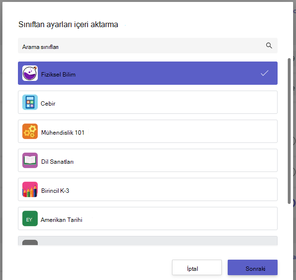 ayarları içeri aktarma