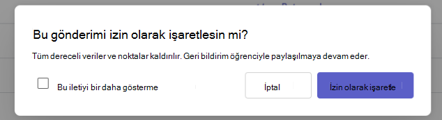 Mazeretli olarak işaretle