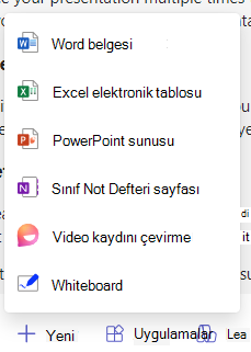 Yeni seçeneklerin ekran görüntüsü.