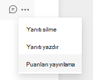 Puan gönder seçeneğinin ekran görüntüsü.