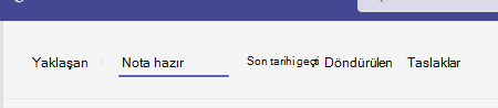 Derecelendirmeye hazır.