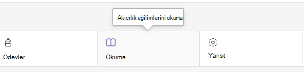 Okuma sekmesini gösteren ekran görüntüsü.