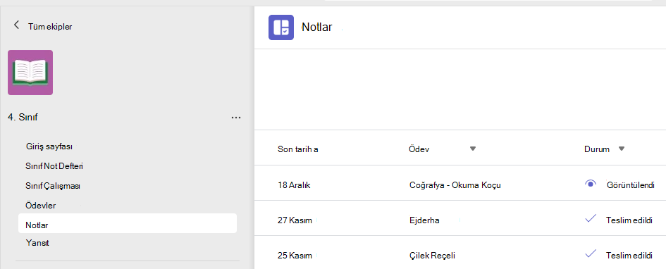 Öğrenci notları