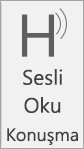 Sesli okuma konuşmasının ekran görüntüsü.