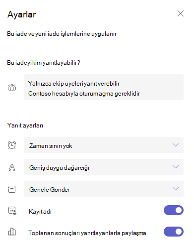 Ayarların ekran görüntüsü.