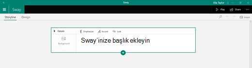 Sway tuvalinizin başlığını yazın