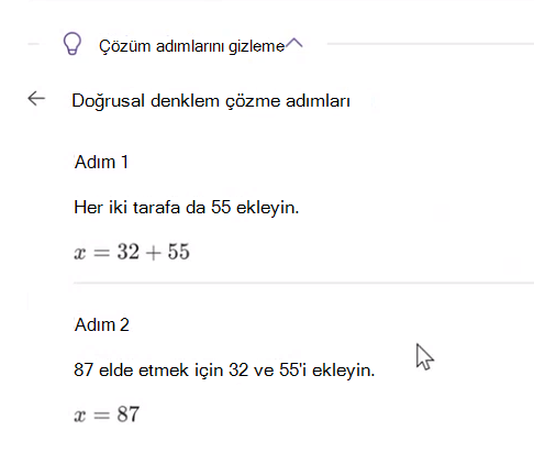 Çözüm adımları