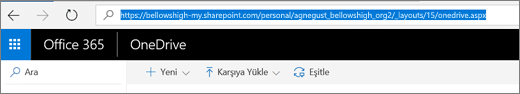 OneDrive'ın ekran görüntüsü.