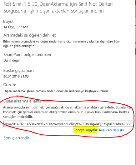 Sonuçları indir